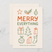 すべてメリーの赤い緑のドールスケッチ名を追加 シーズンカード (正面/裏面)