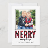 すべてメリーの赤モダンバッファローのプレイド写真 シーズンカード (正面)