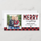 すべてメリーの赤モダンバッファローのプレイド写真 シーズンカード (正面)