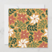 すべてメリーの黄色の緑の赤いフローラ写真 シーズンカード (裏面)