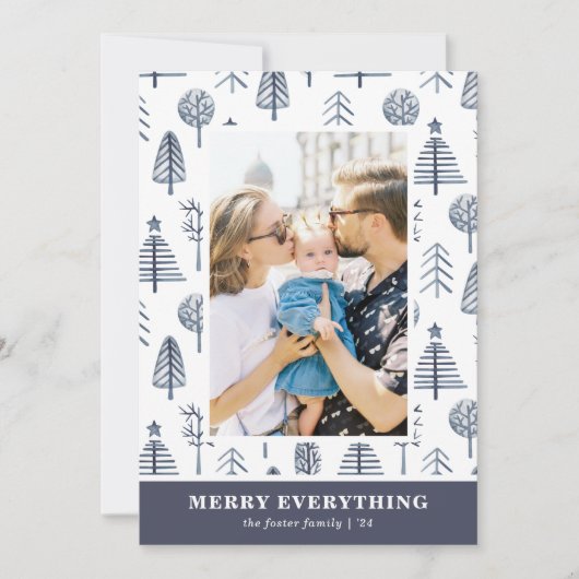 すべてメリーの5枚の写真(1+4)ホリデーフォトカード 招待状 (正面)