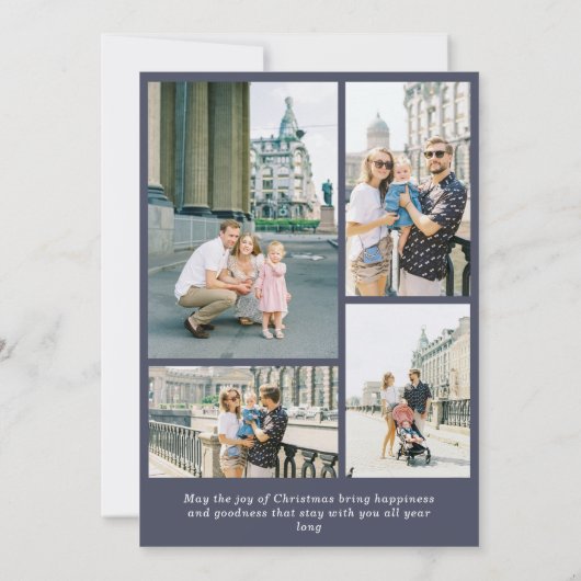 すべてメリーの5枚の写真(1+4)ホリデーフォトカード 招待状 (裏面)