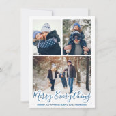 すべてメリーシンプルのブルーファミリーフォト シーズンカード (正面)