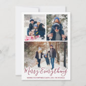 すべてメリーシンプルの赤い家族写真 シーズンカード (正面)