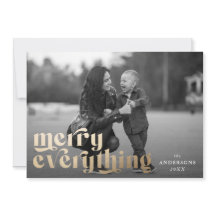 すべてメリータイポグラフィホリデーフォトカード