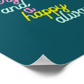 すべてメリーハッピー常時ミントティール(緑がかった色)ホリデイ ポスター (角)