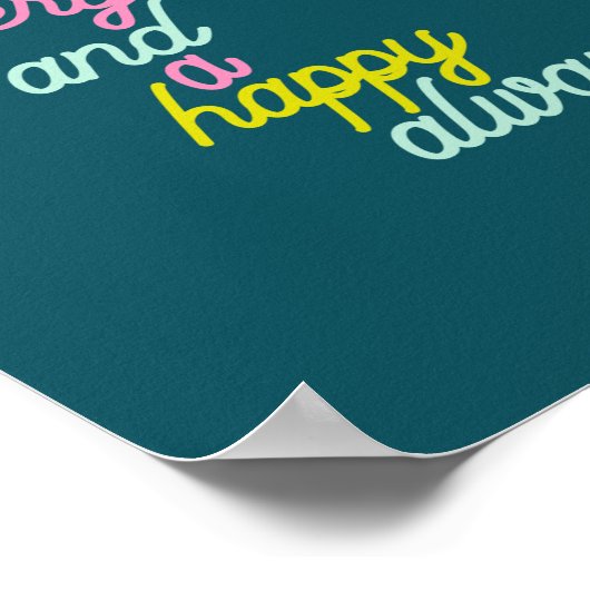 すべてメリーハッピー常時ミントティール(緑がかった色)ホリデイ ポスター (角)