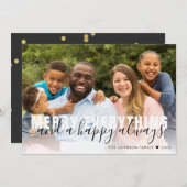 すべてメリー家族ゴールドフォイルクリスマス シーズンカード (正面/裏面)