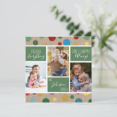 すべてメリー幸せ常に赤い写真コラージュ シーズンカード (スタンド正面)