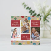 すべてメリー幸せ常に赤い写真コラージュ シーズンカード (スタンド正面)