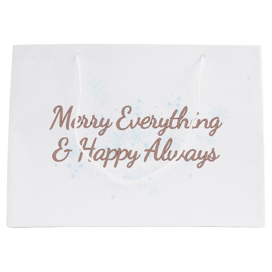 すべてメリー&ハッピー常に、休日の暖かさ、 ラージペーパーバッグ (正面)