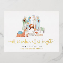 すべてモダンが冷静な出生シーン名実在 箔シーズンポストカード