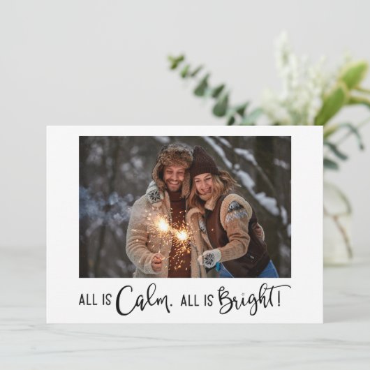 すべてモダンが落ち着いている全てが明るい写真クリスマス シーズンカード (スタンド正面)