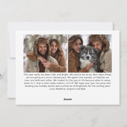 すべてモダンが落ち着いている全てが明るい写真クリスマス シーズンカード (裏面)