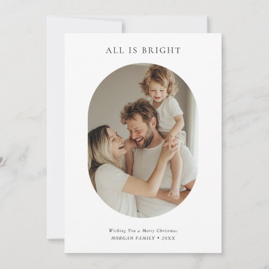 すべてモダンは明るいクリスマスカプセルの写真の赤 シーズンカード (正面)