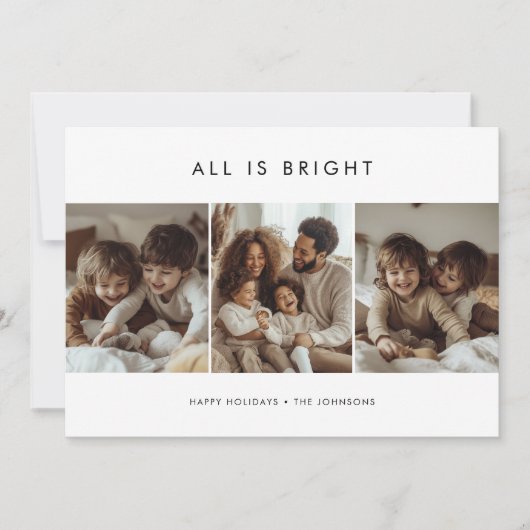 すべてモダンミニマルが明るい子供の写真クリスマス シーズンカード (正面)