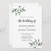 すべてユーカリ書道QRコード結婚の 招待状 (正面/裏面)