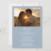 すべて一つのほこりっぽい青い緑の写真結婚。 招待状 (裏面)