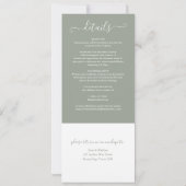 すべて一つのセージの緑エレガントのスクリプ結婚ト 招待状 (裏面)