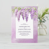 すべて一つのピンクの藤のフローラ結婚 招待状 (スタンド正面)