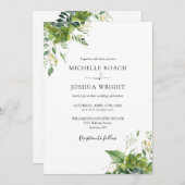 すべて一つのユーカリの緑のエレガントな結婚式で 招待状 (正面/裏面)