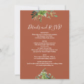 すべて一つのユーカリの緑のテラコッタ結婚の 招待状 (裏面)
