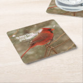 すべて与えで感謝していBible Verse スクエアペーパーコースター (アングル)