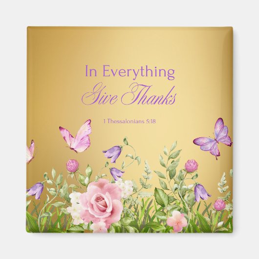 すべて与えで-1 Thess。5:18マグネット マグネット (正面)