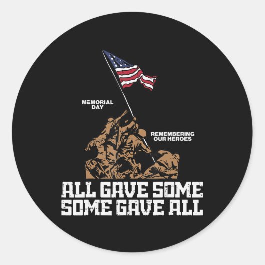 すべて与えの一部の与え兵士は米国の国旗のメモール ラウンドシール (正面)