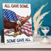 すべて与えの。全与え米国旗とワシ フォトプラーク (側面)