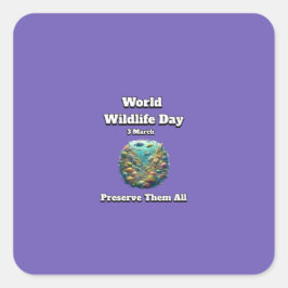 [すべて保持]:世界野生生物の日 スクエアシール