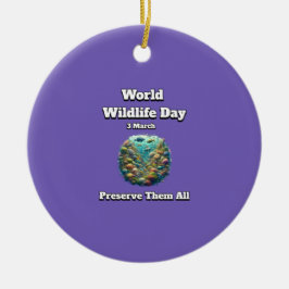 [すべて保持]:世界野生生物の日 セラミックオーナメント
