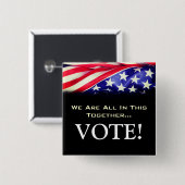 すべて同時に投票のスクエアボタン 缶バッジ (正面&裏面)