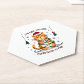 すべて問題ない 私は問題ない すべて問題ない クリスマス猫 ペーパーコースター (アングル)