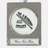 "すべて国家"、クラリネット、ネックレス、ジュエリー、女の子、mu シルバープレートバナーオーナメント (正面)