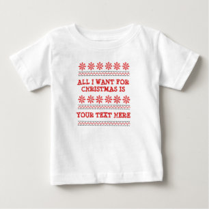 すべて変更文字名おもしろいChristmas Red ベビーTシャツ