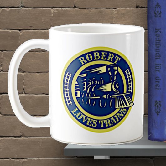 すべて変更文字名を追加Steam Train Engine コーヒーマグカップ