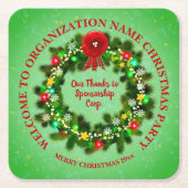 すべて変更文字団体や組織クリスマスパーティースクアール スクエアペーパーコースター (正面)