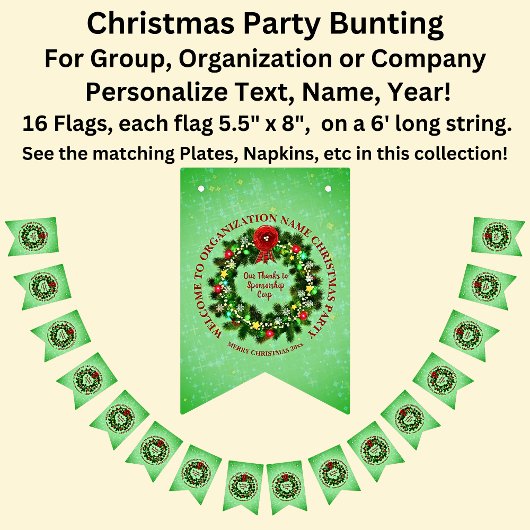 すべて変更文字団体や組織クリスマスパーティーバンティ バンティングフラッグ