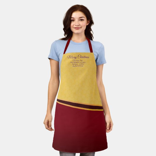 すべて変更文字団体や組織クリスマスパーティー エプロン (着用した状態)