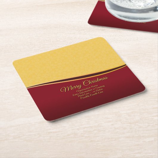 すべて変更文字団体や組織クリスマスパーティー スクエアペーパーコースター (アングル)