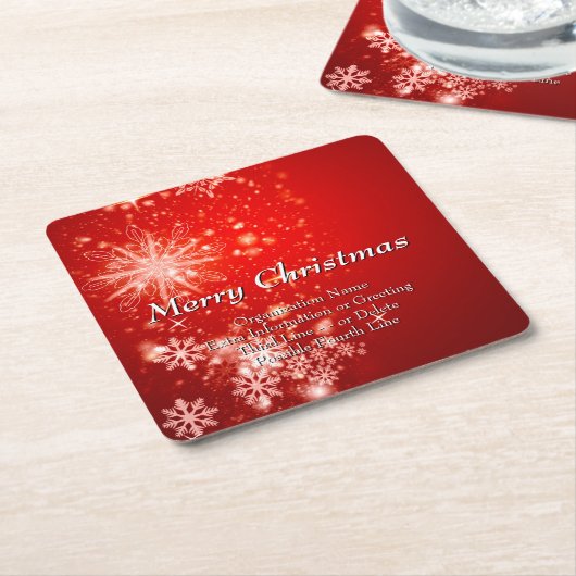すべて変更文字団体や組織クリスマスパーティー スクエアペーパーコースター (アングル)