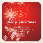 すべて変更文字団体や組織クリスマスパーティー スクエアペーパーコースター (正面)