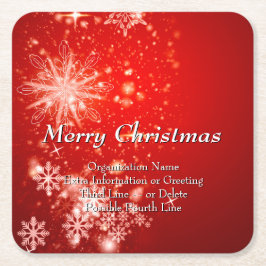 すべて変更文字団体や組織クリスマスパーティー スクエアペーパーコースター