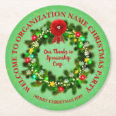 すべて変更文字団体や組織クリスマスパーティー ラウンドペーパーコースター (正面)