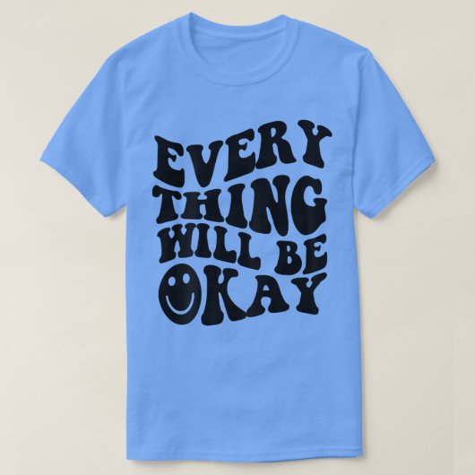 すべて大丈夫感動的レトロプリント Tシャツ (デザイン正面)