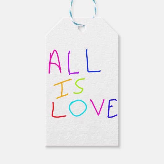 すべて愛レインボーカラフルプライドLGBTQゲイ6月 ギフトタグ (正面)