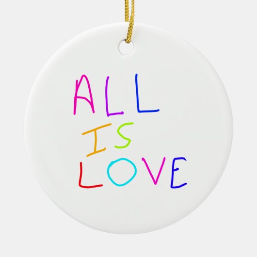 すべて愛レインボーカラフルプライドLGBTQゲイ6月 セラミックオーナメント (正面)