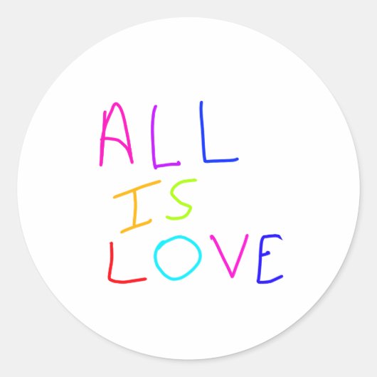 すべて愛レインボーカラフルプライドLGBTQゲイ6月 ラウンドシール (正面)