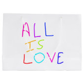 すべて愛レインボーカラフルプライドLGBTQゲイ6月 ラージペーパーバッグ (裏面)